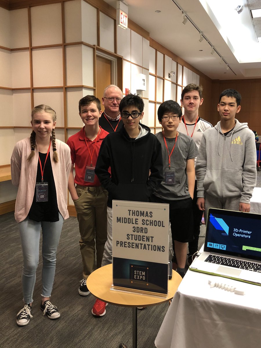 TMS STEM Ss representing at the Arlington Heights Memorial Library STEM Expo. Sharing LEGO Robotics, Elastic Launched Gliders &amp; 3DRD projects ⁦<a href="/AHSD25Thomas/">Thomas Middle School</a>⁩