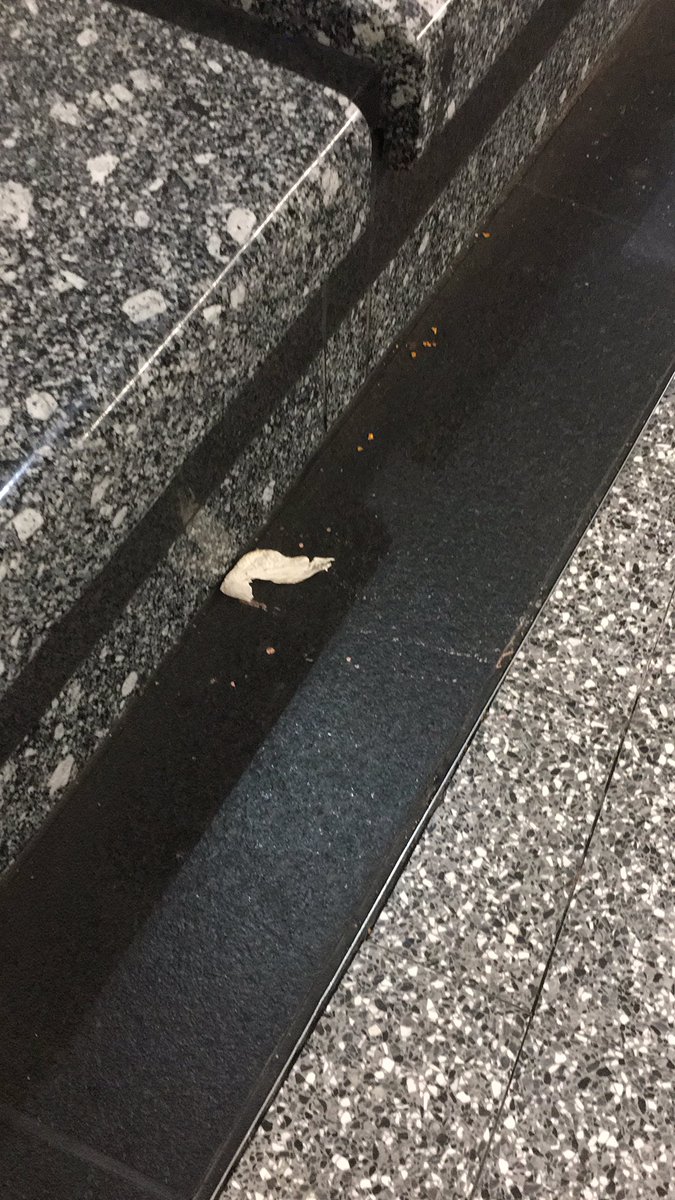 Just hit the subway trifecta: standing water of unknown source on the platform, broken baby oil bottle and discarded cookies all on the platform!:):):
