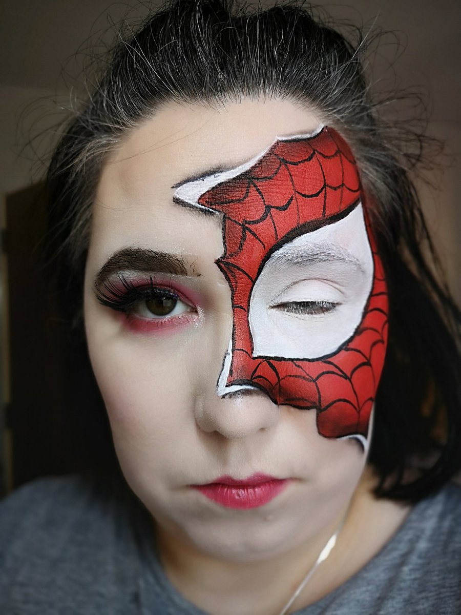 makeup_mummy17's tweet photo. Spiderman

@MakeupRVLTN brow pencil dark brown
@ObsessionLDN_ quick stick foundation in LO1
Cheek &amp; lip duo in Lovestruck
Illuminating stick in Swag
@Snazaroo Black, Red and white paints

#spiderman #movie #jeffreestarprlist #makeupobsessionprlist https://t.co/elEP3tnykp