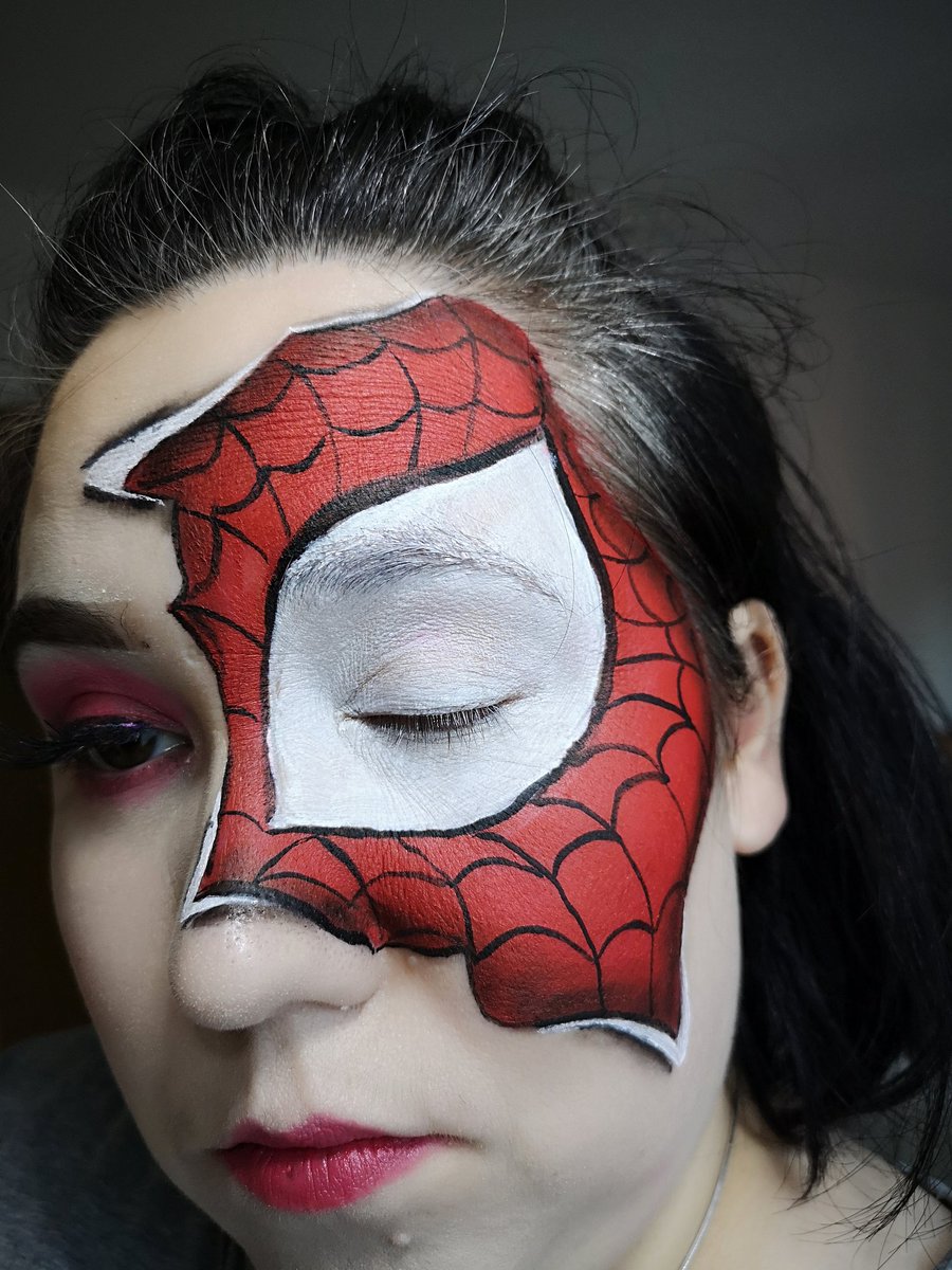 makeup_mummy17's tweet photo. Spiderman

@MakeupRVLTN brow pencil dark brown
@ObsessionLDN_ quick stick foundation in LO1
Cheek &amp; lip duo in Lovestruck
Illuminating stick in Swag
@Snazaroo Black, Red and white paints

#spiderman #movie #jeffreestarprlist #makeupobsessionprlist https://t.co/elEP3tnykp