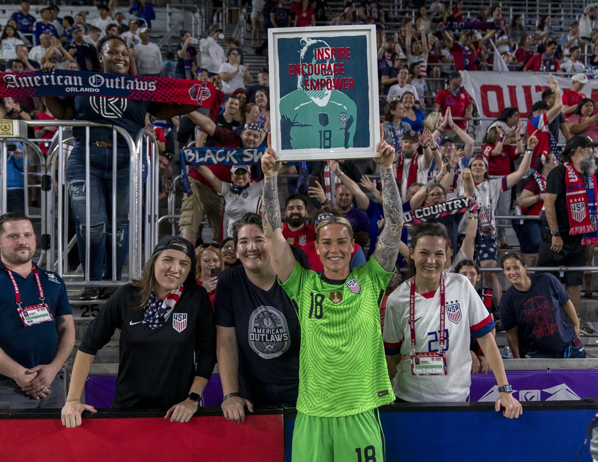 USWNT's tweet image. On International Women's Day, we celebrate our #USWNT as tremendous role models, leaders and winners who inspire people of all ages and genders all around the world. #SheBelieves
