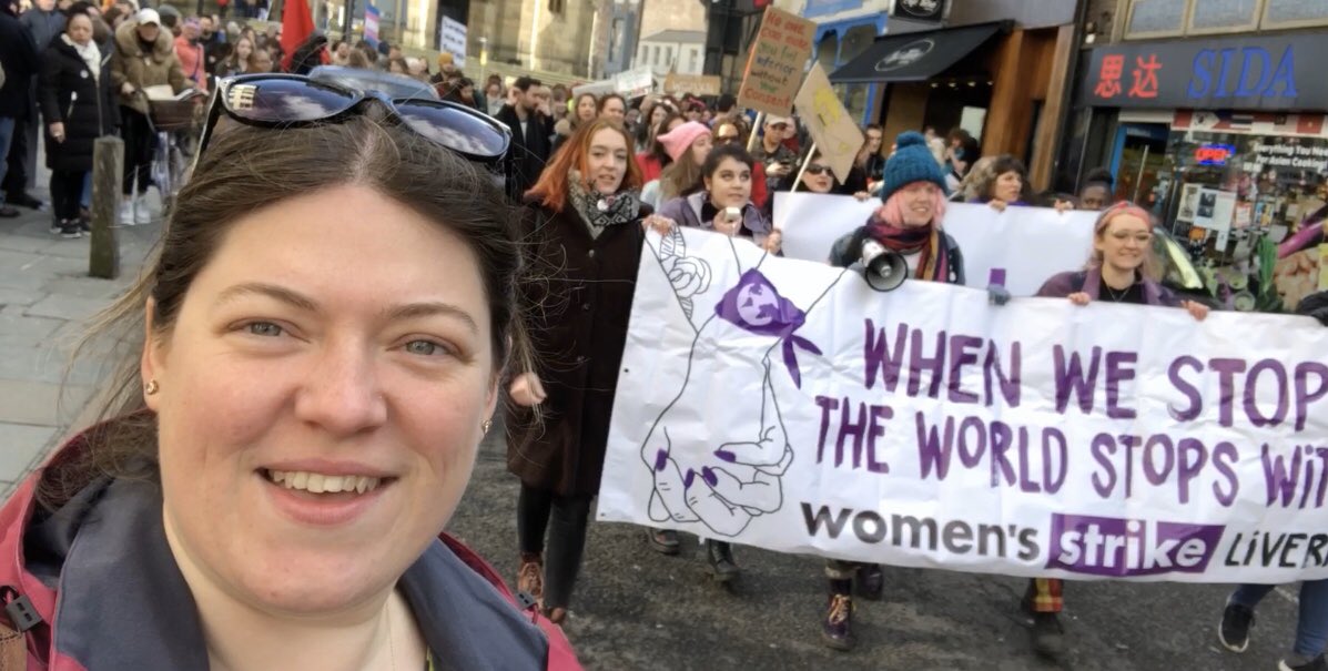 emilyspurrell's tweet photo. Great afternoon at the Women's Strike march for #InternationalWomensDay2020 campaigning for a right to equal pay, fair treatment and a life free from violence and abuse. #LpoolMarchIWD https://t.co/sKMRBGrUww