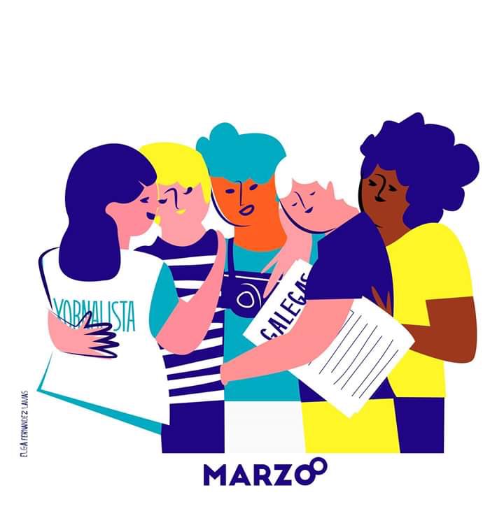 PatriciaRJuste's tweet photo. Moitísimas grazas á ferrolá @Elgalamas polo seu precioso deseño para @asxornalistas 😍
#8M2020 #EuFun #DiaDaMuller #DiaInternacionalDeLaMujer #8m #xornalistasgalegas https://t.co/BjhNIkLtuG
