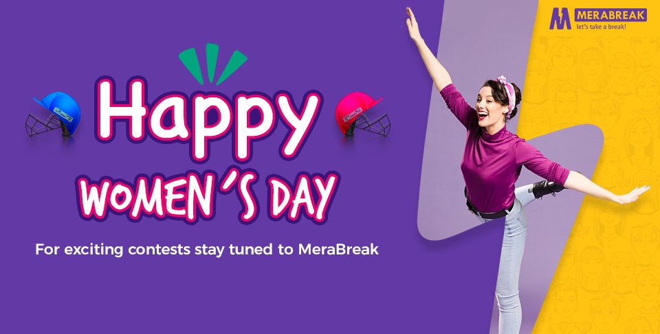 merabreakapp's tweet photo. #MeraBreak wishes #HappyWomensDay #EachforEqual
#Play like a man, #win like a woman
#StayTuned for #exciting #fun #contests to win #prizes 
Download MeraBreak https://t.co/49ESL2RMCY https://t.co/rZBhLyhCVe