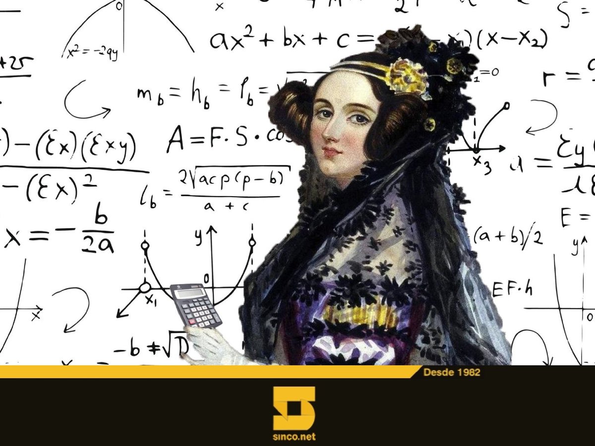 Sinco_Brasil's tweet photo. A mais importante de todas! Augusta Ada King, a #Condessa de #Lovelace, criou o primeiro #algoritmo da história, muito antes da existência de máquinas que pudessem processá-lo.
#AdaLovelace é considerada a #MãedaProgramação, sendo uma das precursoras das ciências da #computação. https://t.co/mtGf64aJg3
