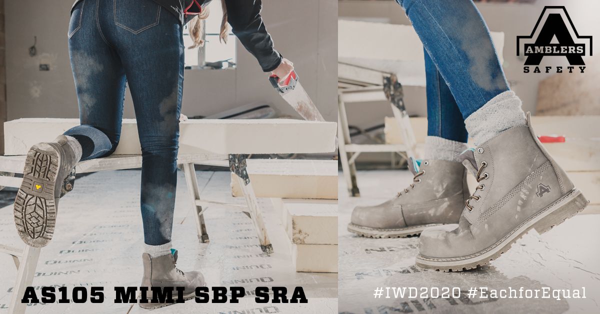 This #IWD2020 we are celebrating women who wear safety boots day in and out. With the AS105 Mimi we are highlighting #womenincarpentry! buff.ly/39p3a8W #EachforEqual #womenintrades #safety #PPE #carpentry #carpenter #joinery #construction #tools #womeninwoodwork #timber