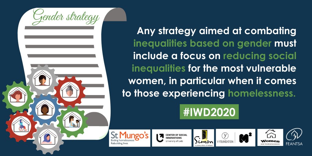 FEANTSA's tweet photo. [10/10] #IWD2020 #Homelessness
The issue of women's homelessness cannot be restricted to the #homeless sector as it is closely linked to #inequality.The fight for #genderequality must include homeless&amp;all vulnerable gps amongst ♀️.We call for an inclusive #GenderEqualityStrategy https://t.co/Pr6PmdBiQT