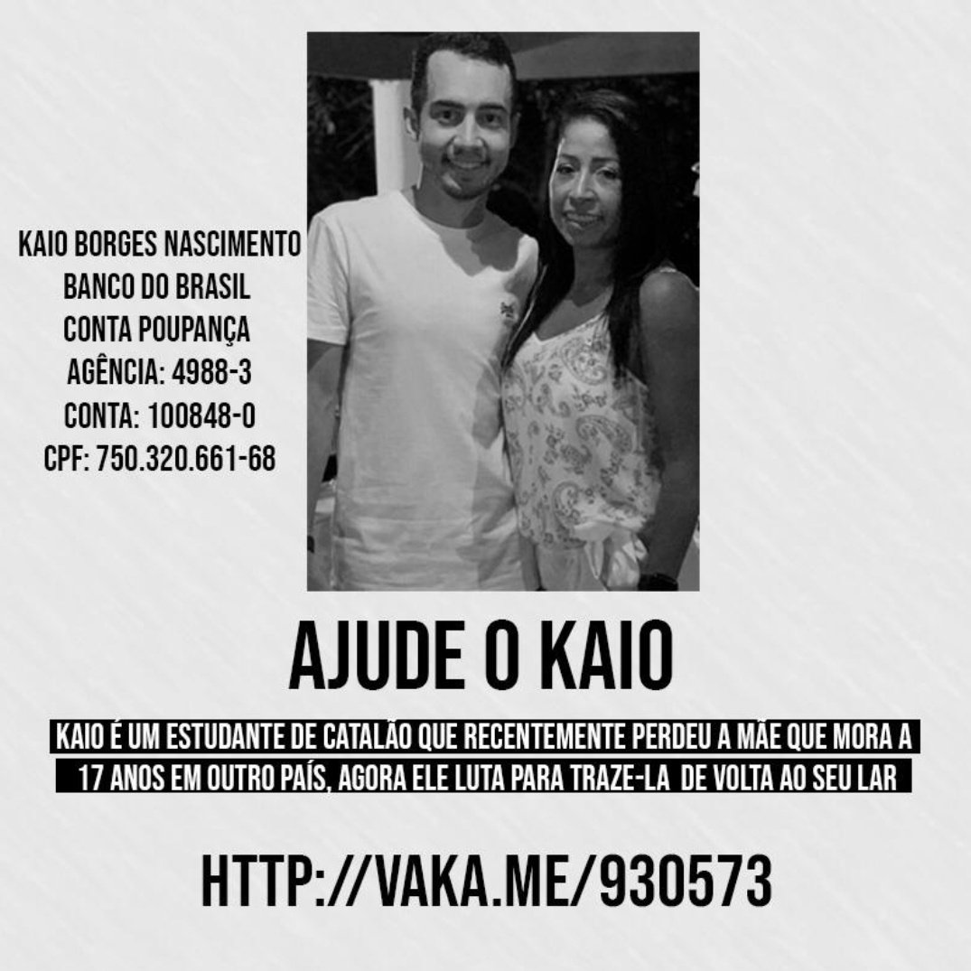 PREDADORACIVIL's tweet photo. https://t.co/ENb1VHkDVy

Bora ajudar galera, toda ajuda é bem vinda!! https://t.co/r3nrrTYmKJ

Quem quiser saber mais detalhes pra ajudar, só entrar no perfil dele 
@kaiobnasc https://t.co/iSMkMFad9C