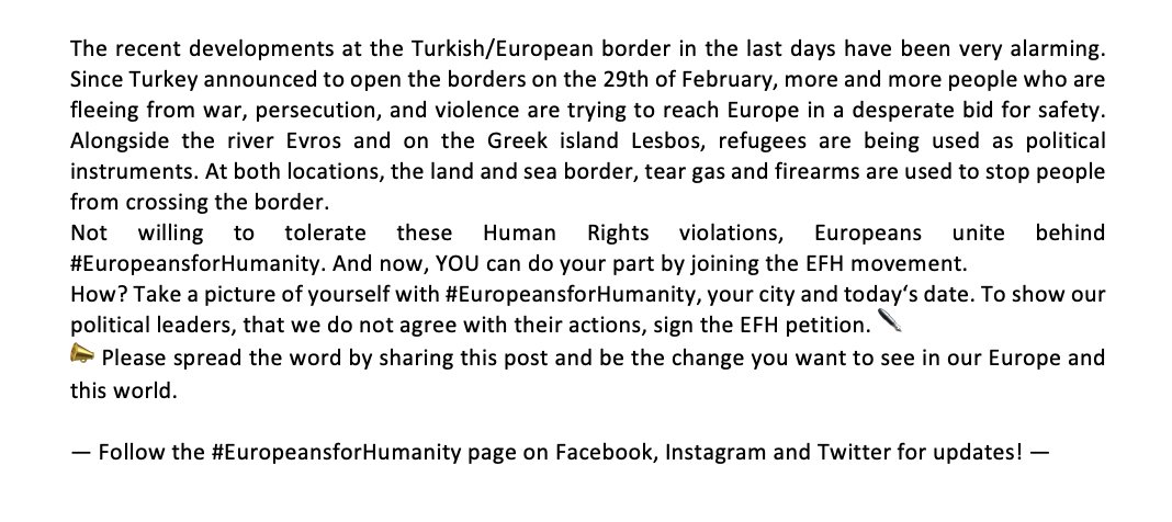 officialEFH's tweet photo. Sign the EFH petition here: ✒ https://t.co/mWdDNPCYP7. 
— Follow the #EuropeansforHumanity page on Facebook, Instagram and Twitter for updates! —
https://t.co/zdWz4Gu8sb
https://t.co/z07VW4ZxMr  
https://t.co/t6PDERdTaa https://t.co/GVpjUzv4XD