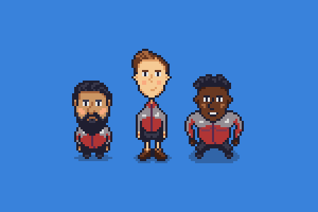 LouBagelCombo5's tweet photo. Player 2 &amp; 3 have joined the game...

Some @kicsunitedfc coaches, from L to R:
@KICS_Pichardo 
@KICS_Miller 
@KICS_Silvera 

#pixelart #soccer #football https://t.co/ebrA4wyzyN