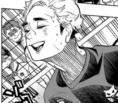So many Tsukki quality faces this chapter but this annoyed Tobio was my absolute fave

Not to mention having captain Hirugami going fml next to him ? 