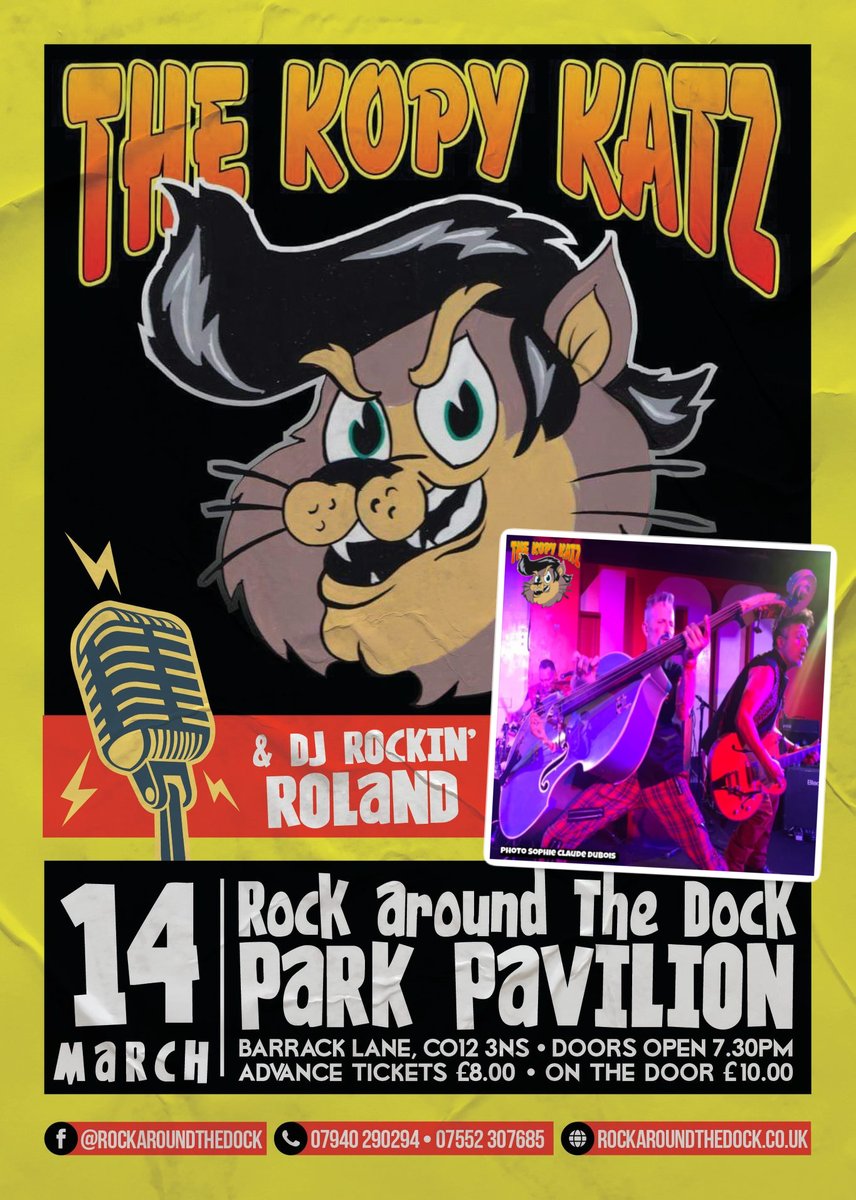 Wow the last gig of a 5-week consecutive run next Saturday (that’s a lot for us). We rock &amp; roll into HARWICH at Rock Around The Dock R&amp;R Club Sat 14 March. Then a short break until May.#Harwich #Essex #rockabilly