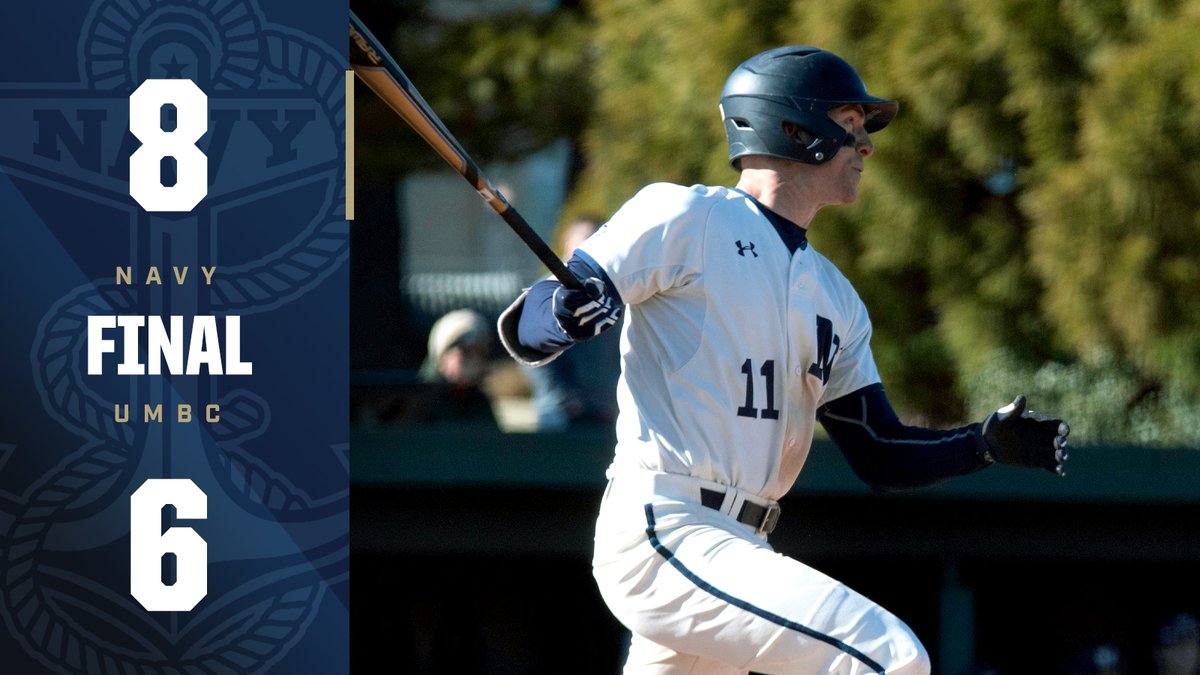 FINAL! Navy comes from behind to beat UMBC, 8-6, and win its 12th-straight game to climb to 12-1 on the year! #RaiseTheSail