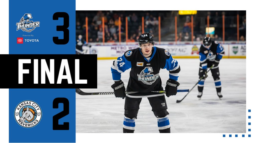 Wichita_Thunder's tweet photo. COMEBACK KIDS 😎

After trailing 2-0, we complete the weekend sweep vs. the Mavericks with a 3-2 win!

FINAL SHOTS: Wichita 27, KC 27 https://t.co/K6WG7Ir0xc