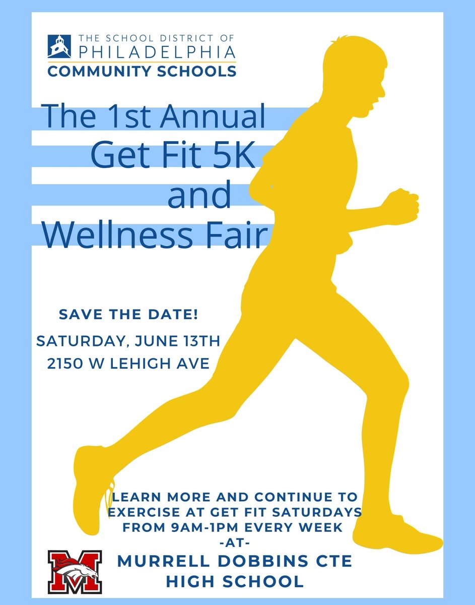 Save The Date June 13th
Dobbins first Inaugural Get Fit 5k Walk/Run &amp; Wellnes expo
Online registration coming soon!!!