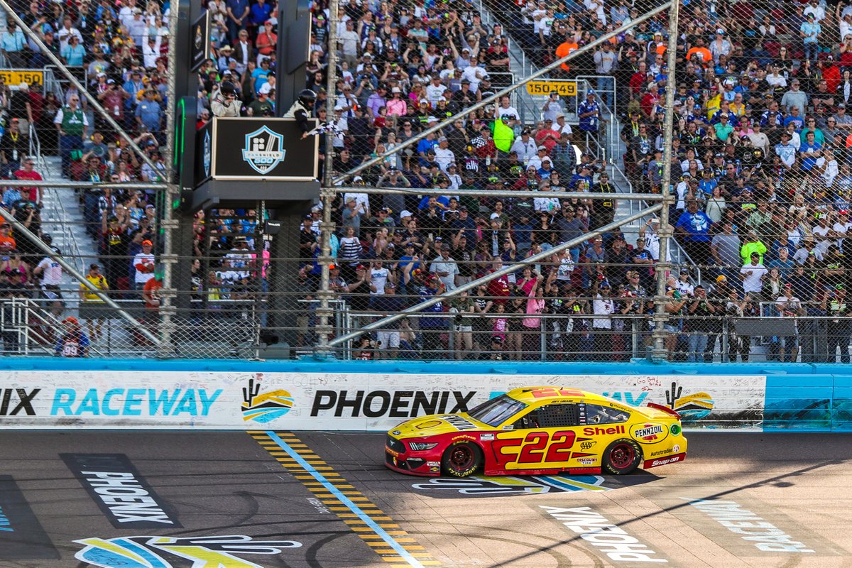 bradyklain's tweet image. Phoenix win #2 for #22 @joeylogano. Shot for @azcsports
