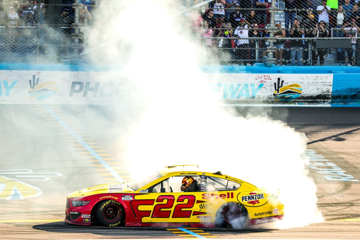 bradyklain's tweet image. Phoenix win #2 for #22 @joeylogano. Shot for @azcsports