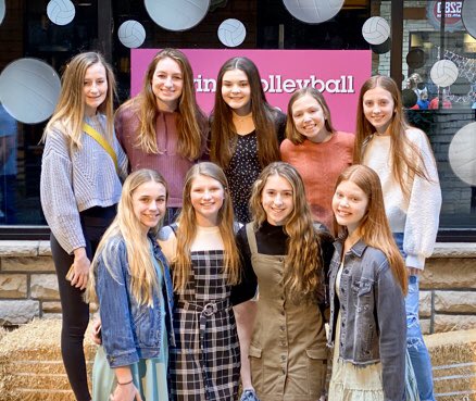 premier13black's tweet photo. The girls are hungry for the team dinner and tomorrow’s matches. #NomNomNom @Premier_VB https://t.co/RCrHkLmJdN