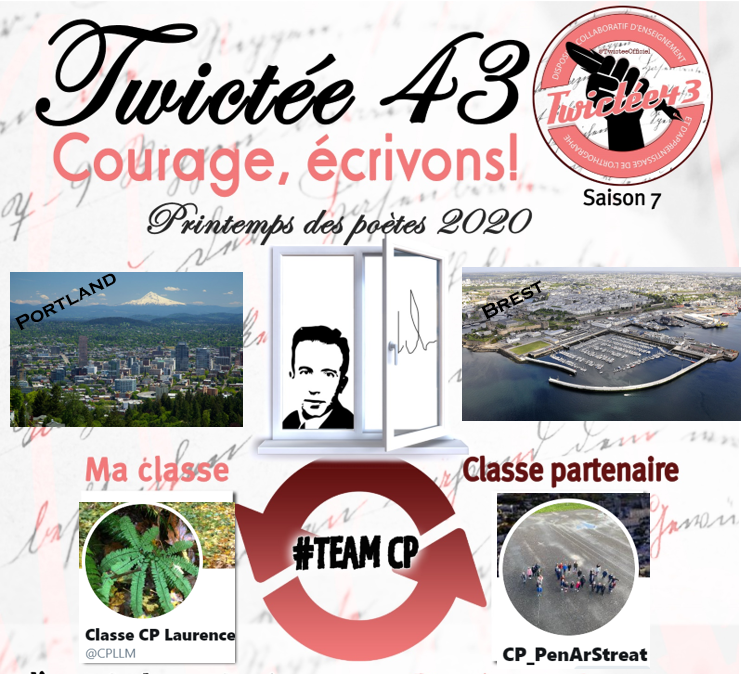 Clément et Clémentine sont à peine partis qu'un nouveau projet nous attend: Plein cap sur la poésie avec la #Twictee43 entre deux villes portuaires: Portland et Brest. Hello! ou plutôt Demat <a href="/ArStreat/">CP_PenArStreat</a> !
