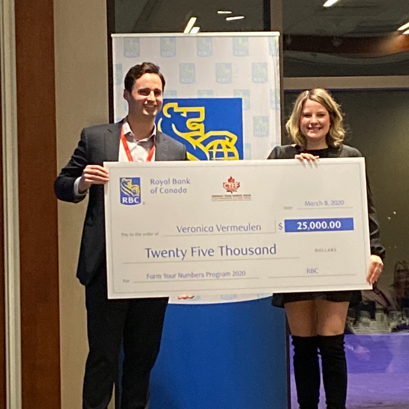 CYFF's tweet image. Congratulations to @VeronicaVermeul for winning the 2020 CYFF Farm Your Numbers @RBC sponsored program!  #FarmYourNumbers #CYFF2020PEI