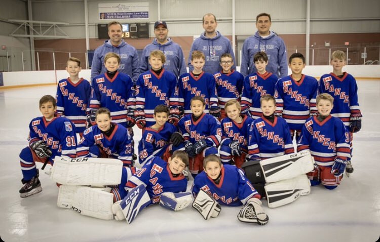 KMHA_All's tweet photo. Today the Kitchener Jr. Rangers Novice White Team completed their Regular season in first place with an undefeated record. Way to go team! #KMHAproud https://t.co/8ehpO3mBJx