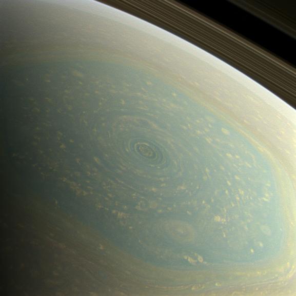 redditSpaceView's tweet photo. A true color image of #Saturns north pole taken by the Cassini spacecraft. https://t.co/A1MnvCy7rC