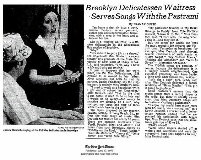kingstonbread's tweet image. This is Joanne Deutsch, aunt of KB+B co-owner Aaron Quint, who worked as a singing waitress in her father's Brooklyn delicatessen in the 1970s. She's one of many women who inspired Aaron's culinary passions, and one of many who deserves recognition today… ift.tt/2vFBKNJ