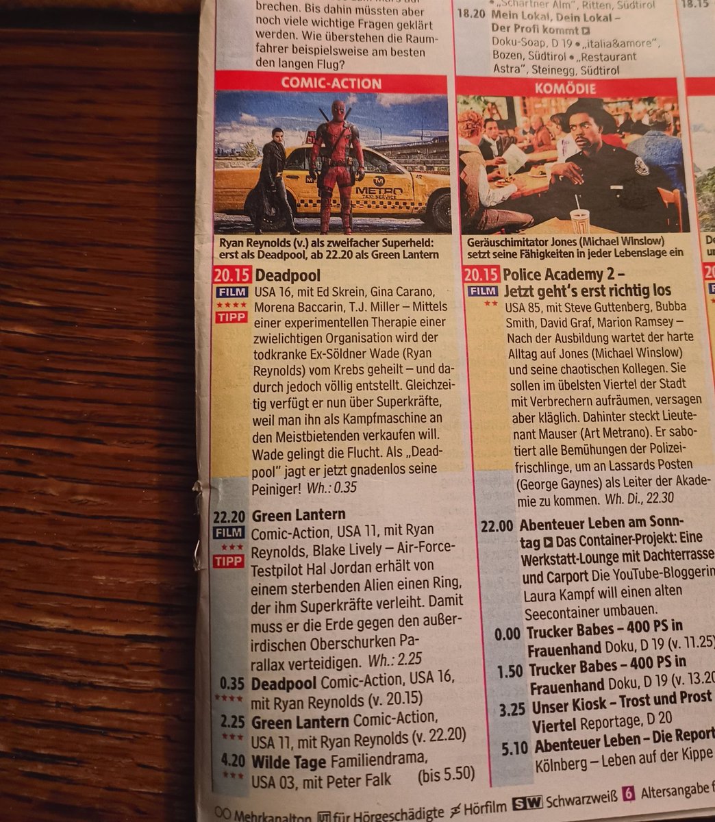 BubaToGo's tweet photo. Oh, @VancityReynolds you're getting double double featured in german TV today. One would guess the quota meter is about to hit both ends multiple times within the next hours.. https://t.co/uOR8l5n5pM