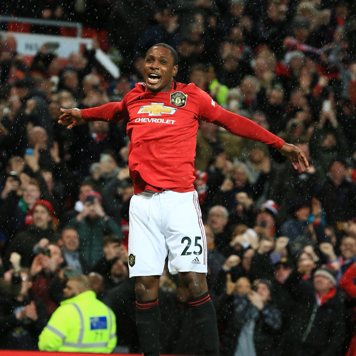 ManUtd's tweet photo. 🥰 We think @IghaloJude enjoyed his first Manchester derby... https://t.co/KC4wpj8xnC