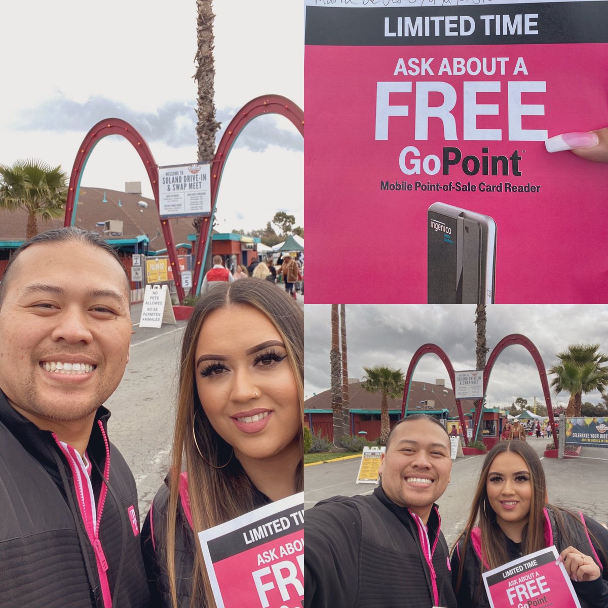 Jackie (@magentajackie) on Twitter photo Very successful out reach at the Solano Flea Market. Our ability to show business owners the benefits of having a GoPoint card reader was a success. Submitted 10 leads in less than 2 hours 🔥🔥🔥🔥🔥<a href="/EricTirazona/">Eric Tirazona</a> @SAlyssiaBeltran <a href="/treverson/">Corey Treverson</a> Very successful out reach at the Solano Flea Market. Our ability to show business owners the benefits of having a GoPoint card reader was a success. Submitted 10 leads in less than 2 hours 🔥🔥🔥🔥🔥<a href="/EricTirazona/">Eric Tirazona</a> @SAlyssiaBeltran <a href="/treverson/">Corey Treverson</a>