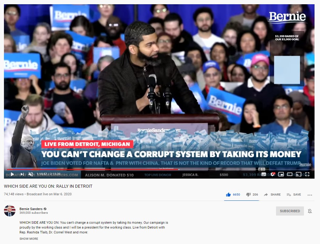 dsal1829's tweet photo. Bernie Sanders had four great events in Michigan with black and brown activists, politicians and religious leaders in the span of a few days, giving four magnificent speeches. Joe Biden can't speak for more than ten minutes straight.
#Bernie2020 #bernieinmichigan https://t.co/8sCBhKnzdj