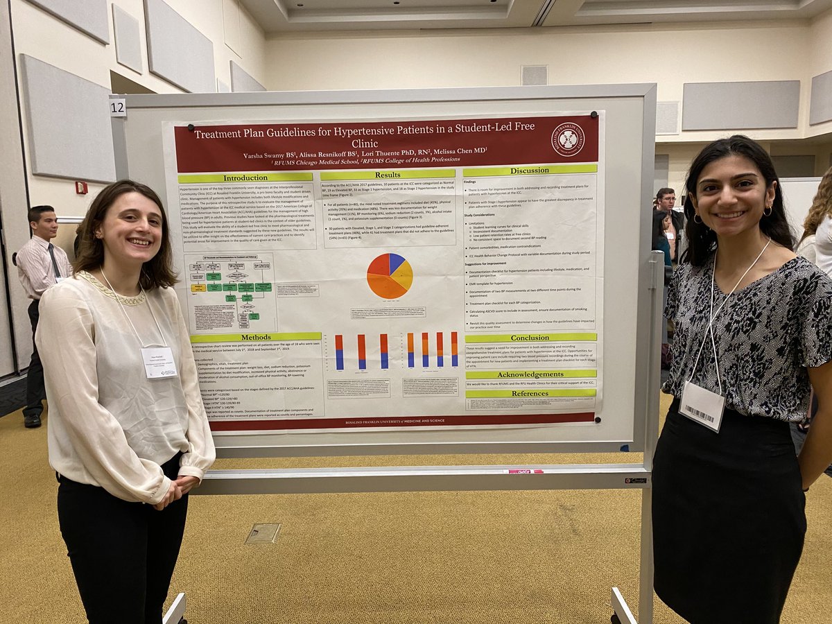DrMelChen's tweet photo. @ChicagoMedEdu @RFUniversity students presenting some of our first data on htn guideline adherence at our #studentrunfreeclinic @ssrfclinics #ssrfc2020 https://t.co/GegfXetUdx
