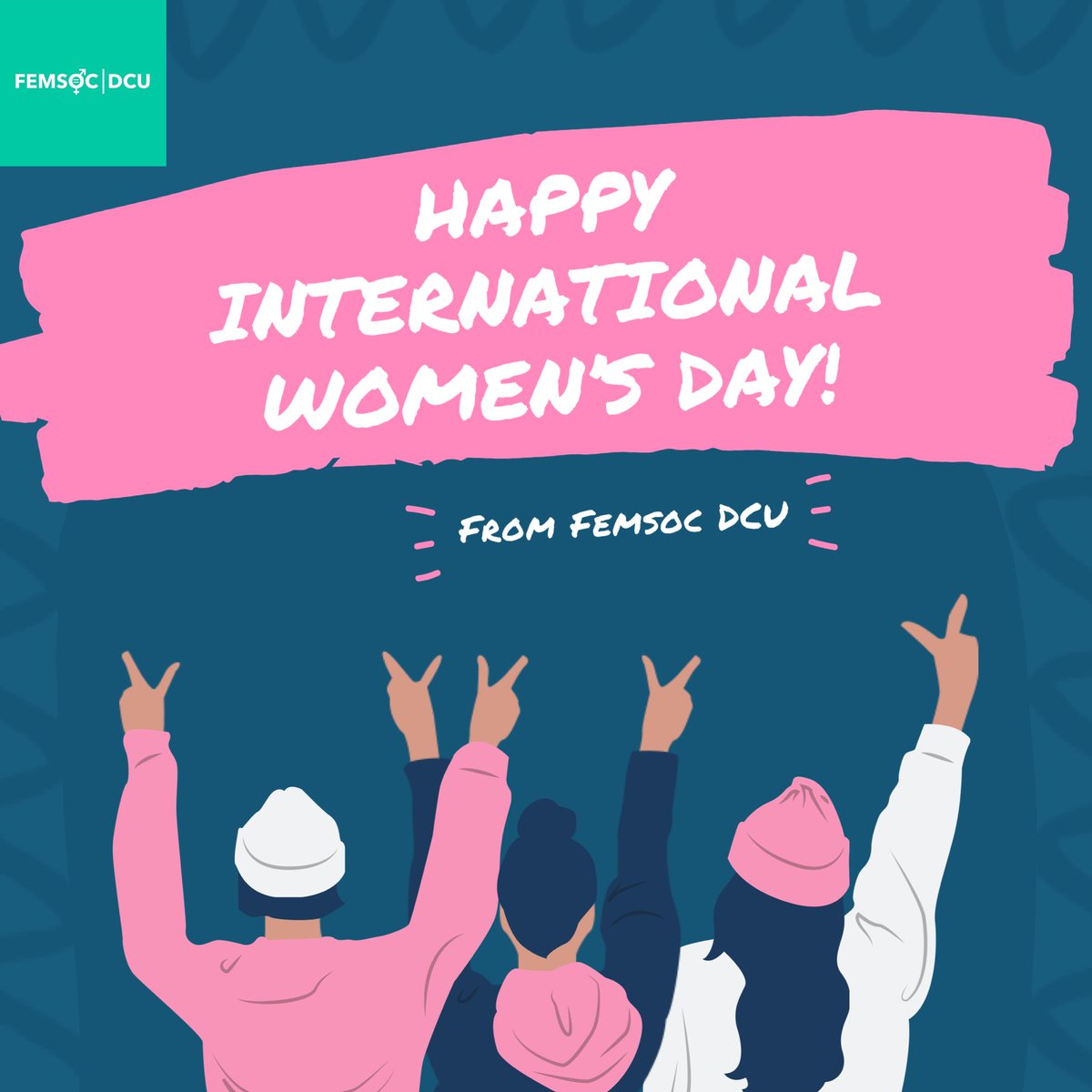 femsocDCU's tweet photo. Happy International Women’s Day! We’re proud to be intersectional feminists here at Feminist Society DCU and will always strive for inclusion. Today, and always, we stand with trans women, women of colour, disabled women, refugee women and more. #InternationalWomensDay https://t.co/ajSVpUmwLO