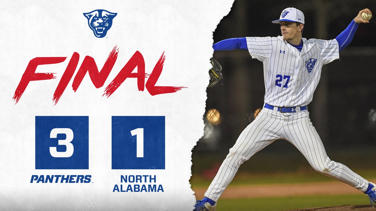 🧹🧹🧹 SWEEP!! Panthers close out <a href="/UNABaseball/">North Alabama Baseball</a> with 3-1 win

<a href="/ctread7/">Chad Treadway</a> 5 IP, 0 R, 2 H, 6 K)
Win - <a href="/c_jones30/">Cam Jones</a> 2 IP, 0 R, RBI-triple
Save - <a href="/joseph_brandon1/">jb</a>