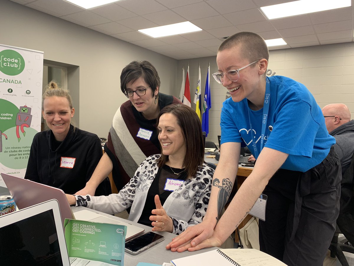 tgratton77's tweet photo. It’s so amazing to see success through the smiles all while having fun creating a song on @scratch! This can be YOUR students! @KidsCoding #codecreateteach ##Edmonton #kids2030 @StPaulEducation @MmeDallaire https://t.co/Vixo5G1DdD
