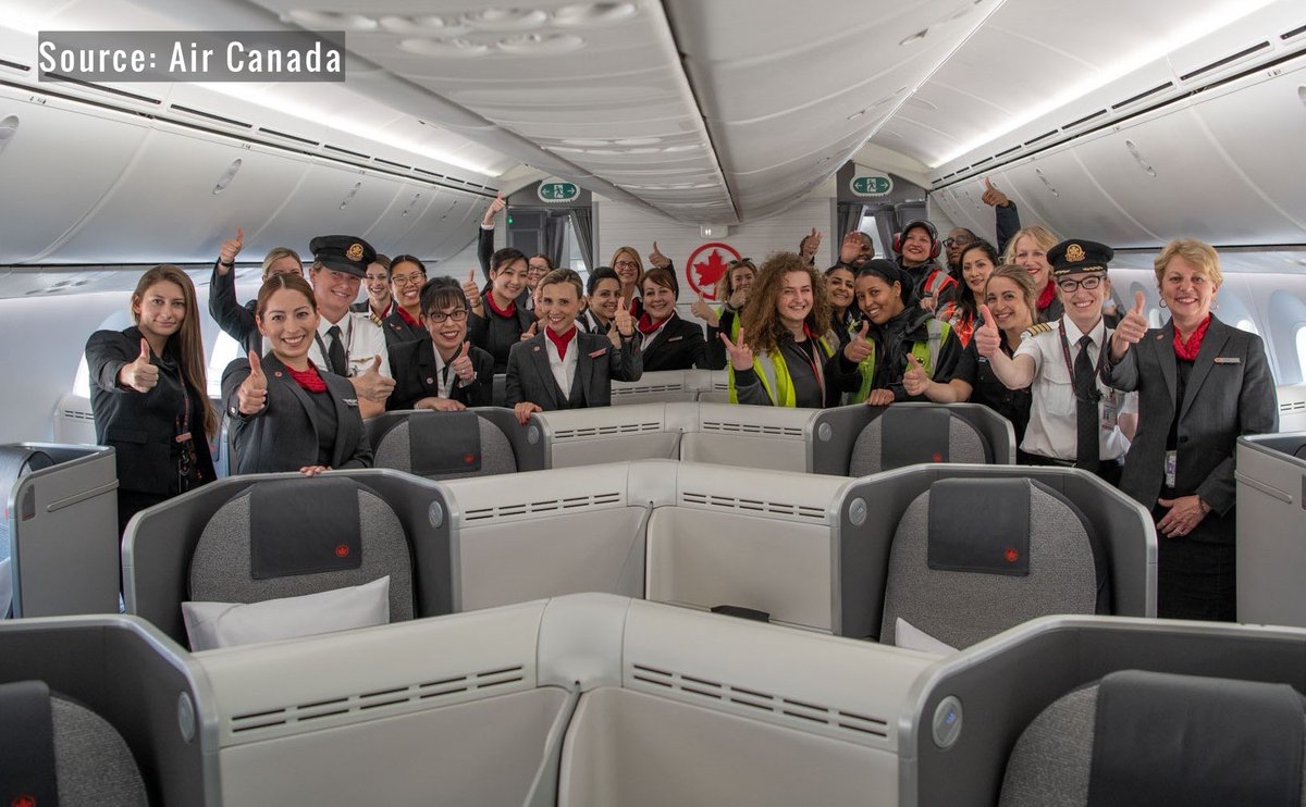 TomPodolec's tweet photo. Air Canada celebrated #InternationalWomensDay by operating a flight from Toronto to Edmonton #AC167 with an all female crew. The flight was also supported by an all female ground crew.
#WomenInAviation #IWD2020 https://t.co/sbRonPq4AK