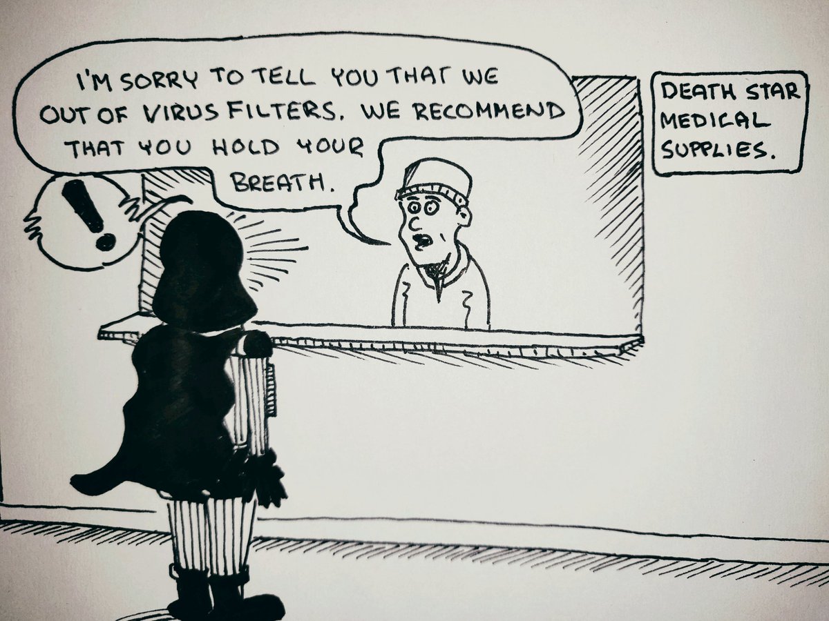 that_phh's tweet photo. #DarthChallenge #1: They're out of virus filters on the Death Star. #COVID19 @janm67 https://t.co/8vy5a7Dzoo