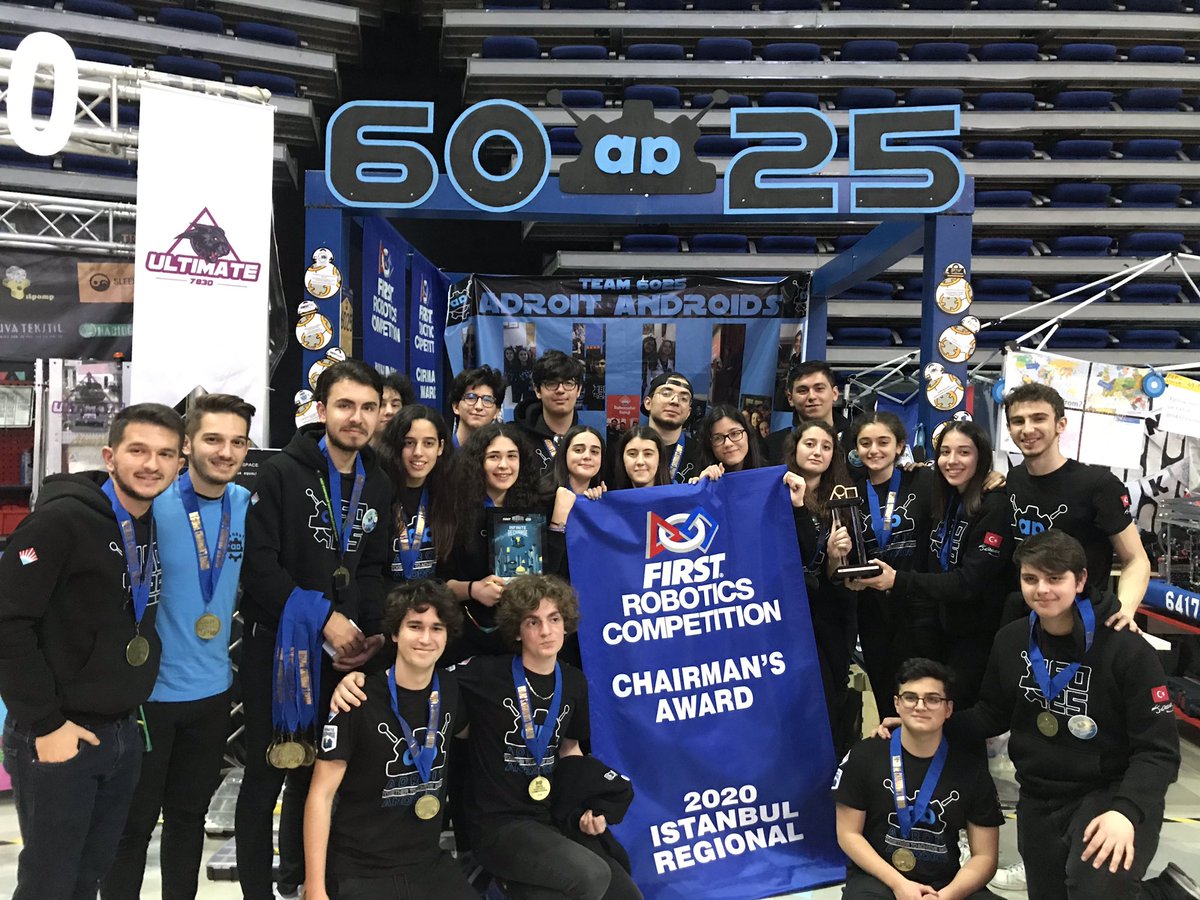 In our 5th year filled with beautiful memories we won the most prestigious award, “Chairman’s Award” in the 2020 Istanbul Regional. See you in Houston World Championship!👋🏻 🖤💙 #istanbulregional2020 #frcturkey #morethanrobots #frc2020