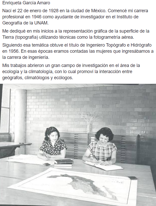jorgesamuel16's tweet photo. Hoy en el día de la mujer recordamos a Enriqueta García Amaro, Ingeniero Topógrafo e Hidrógrafo que destaco por realizar modificaciones al sistema climático de Köppen adaptándolo a las regiones de México.
#ingenieríaUAEMex https://t.co/0v6Bwyrtzj