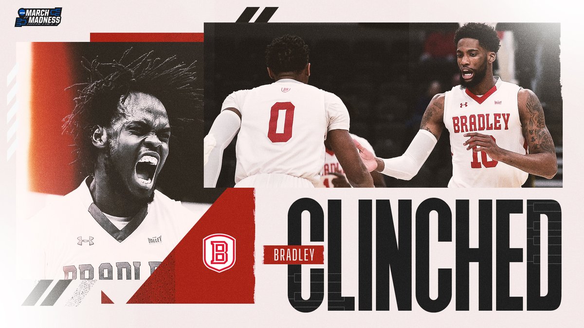 MarchMadnessMBB's tweet photo. DANCING ONCE AGAIN 🕺

Bradley is dancing in back-to-back years after cruising past Valparaiso 80-66 in the MVC Championship! #MarchMadness https://t.co/xF8Hb7PpoK