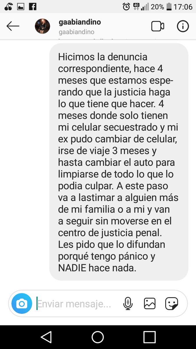 Gaabiandino's tweet photo. Difundir por favor. AGUSTIN CHAPARRO, mi ex pareja, me hostiga a mi y a mi familia. Yo? Quiero seguir viva y sobre todo vivir en paz.
Si algo pasa, él y su familia son los responsables. https://t.co/hIN1wFv5Qc
