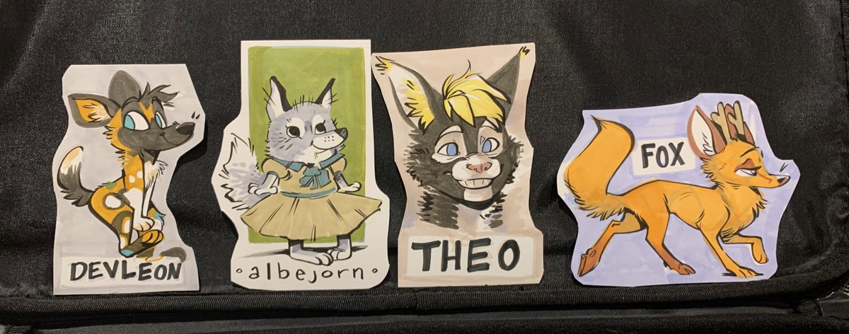_GreyWhite's tweet photo. Even MORE badges from this year’s @VancouFUR - I’m proud of my work and so so so happy to have the opportunity to draw for such lovey fuzzy animal people! https://t.co/gxU5k5Gi3f
