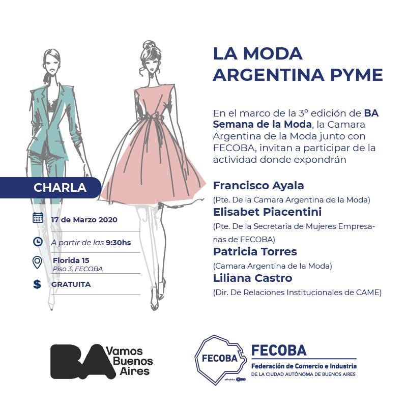franayala's tweet photo. En el marco de la 3° edición de #basemanadelamoda, la Cámara Argentina de la Moda junto a FECOBA invitan a la actividad. Para inscripciones escribir a info@camaraargentinadelamoda.com https://t.co/TG1gCr9Dl7