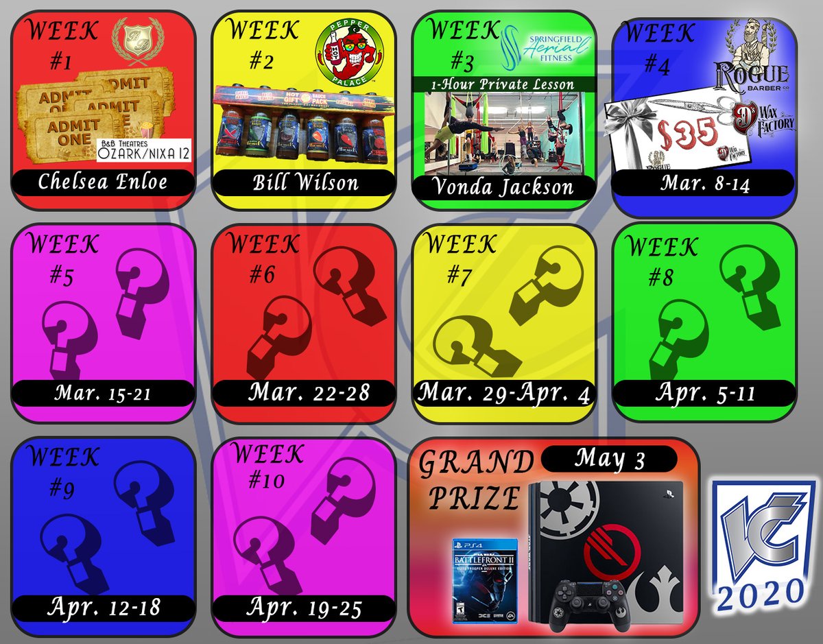 visioncon's tweet photo. WEEK #4 PRIZE - A $35 Gift Certificate to Rogue Barber Co. or D's Wax Factory!
Pre-register for #Visioncon2020 & be entered to win PLUS be in the running for this year's grand prize, a PS4 Bundle - Star Wars Battlefront II Edition!
https://t.co/6ITDCHL3yE
#PopCulture #ComicCon https://t.co/Gi96yvTPna