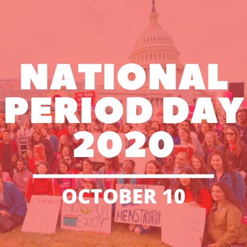 SAVE THE DATE ❤️ #NationalPeriodDay 2020 is this October 10th! Last year we made history with 60 rallies in all 50 states and 5 countries, and we’re excited to show the world how much the #MenstrualMovement has grown this October. @periodmovement