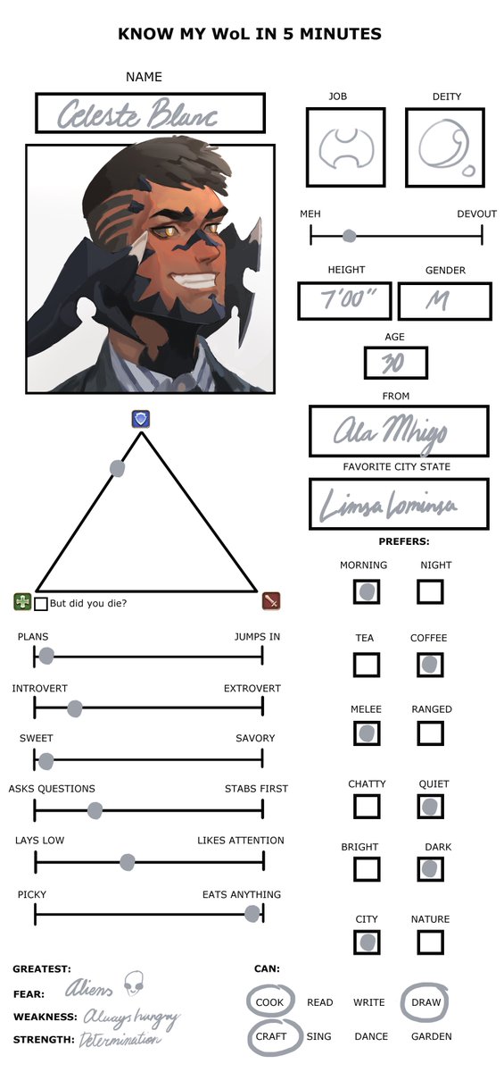 WoL chart meme? good luck reading this handwriting LOL!
the template was from @/quick_knock. #ffxiv 