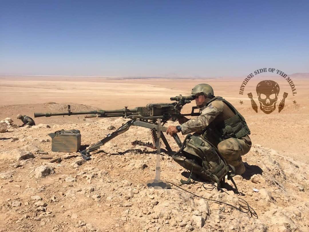 Russian spetsnaz in Syria with an AGS-17/30 grenade launcher and Kord heavy machine gun. 46/ https://www.instagram.com/p/B8bEVMZHWf3/?igshid=vffprmi7o8vq