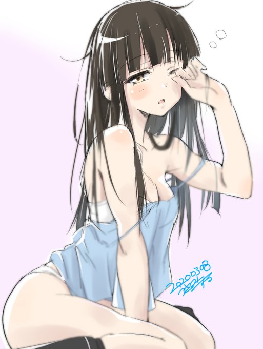 #艦これ版深夜の真剣お絵描き60分一本勝負
#艦これ版真剣お絵描き60分一本勝負_20200308
初雪「んっ・・おはよぅ」 