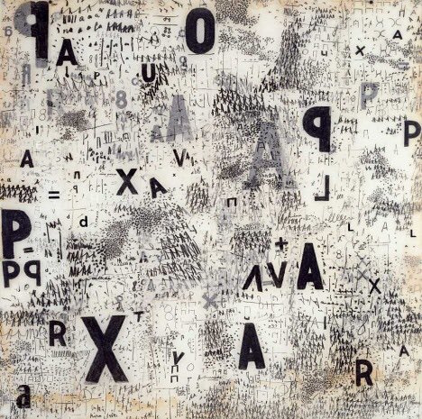 Mira Schendel (Suiza-Brasil. 1919-1988)Pintora, escultora y poeta. Otra grande. La influencia de cada una de sus disciplinas en las otras es palpable. Amante de la filosofía e imbuida en las ideas del arte neo-concreto, aportó ideas a la nueva función social del arte.