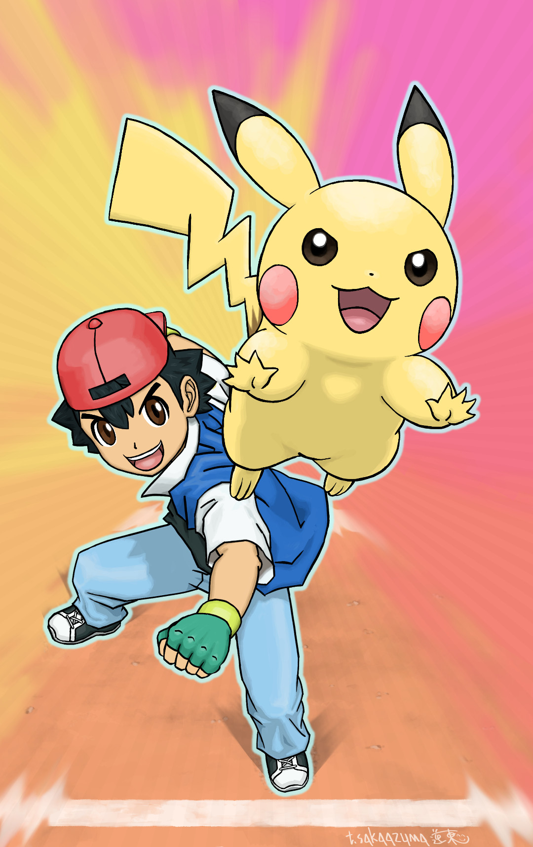 逆東 タ次郎 Tajirou Sakaazuma サトシ ピカチュウ 最高のパートナー セキエイ大会に再チャレンジ Ash Pikachu The Best Partner Let S Challenge Again To Be A Indigo League Champion ポケモン Pokemon サトシ Ash ピカチュウ Pikachu Art